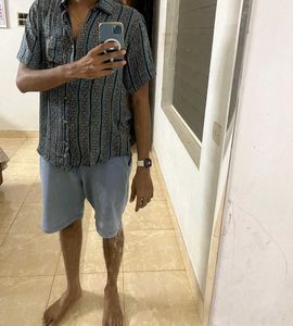 Patterned Short Sleeve Button-Down