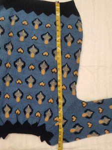 Blue Animal Print Sweater