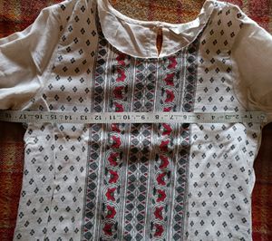 Pure Cotton Cream Colour Kurta