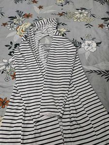 Striped Hooded Cardigan
