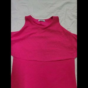 ZARA, Pink Cold Shoulder Dress