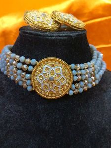 Original Kundan Jwellery Gray Color