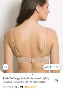 Zivame Beige Solid Underwired T-shirt Bra 🍞