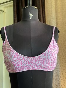 BT60Pink Patterned Bikini Top
