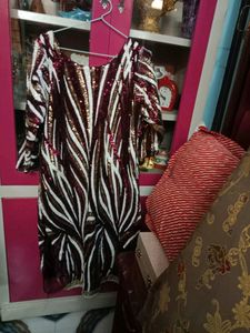 Sequin Kurti Pant With Dupatta Set