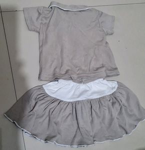 Baby Girls Daily Wear Top And Skirt