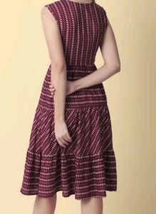 Burgundy Patterned Dress