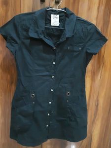 Beautiful Black Clrd Pure Cotton Tunic Style Top