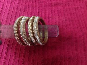 Sparkly Gold Bangles - Set of 4