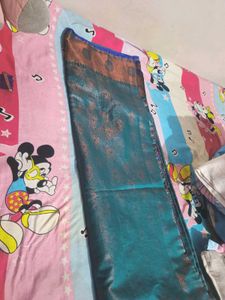 New Silk copper saree with stitched blouse  upto 4