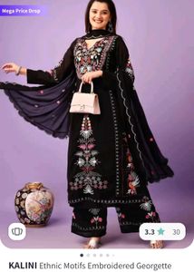 Embroidered Black Salwar Kameez Set