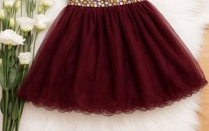 sale🥀❤️ Maroon Lace Fit &amp; Flare Dress