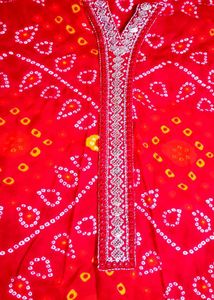 Bandhani Print Kurta with sare