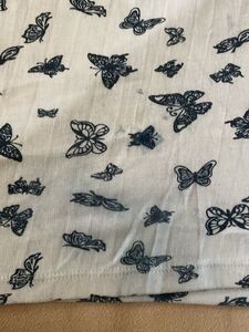 White And Blue Aesthetic Butterfly Spaghetti Top