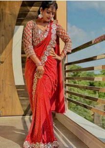 kerwa sepcial offer red Saree bye one get Two