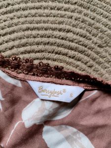 Berrylush Floral Print Front Tie Knot Top