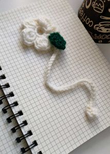 Crochet Bookmark and Flowers Pin