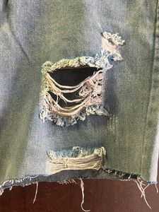 Distressed Light Blue Denim Shorts