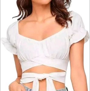 Whimsical Fairy Core Back Tie Crop Top