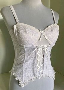 White Lacy Corset Top