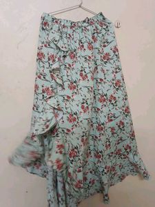Beauty Floral Ruffle Maxi Skirt