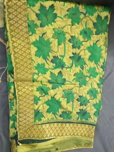 Green Floral Pattern Saree