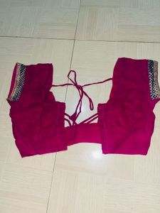 Elegant Pink Silk Saree