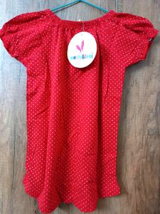 Cotton Blend Top For Small Girl Age 1 To 2 Years