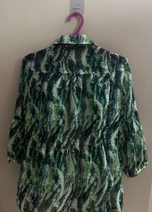 Green Print Top