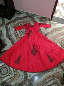 Red Embroidered Ethnic Gown
