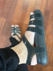 Black Crocs Gladiator Sandals