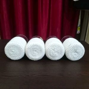 Handmade Crochet Jar Covers - Set of 4