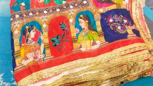 Beautiful Dupatta With Heavy Mirror&Shimmer Work