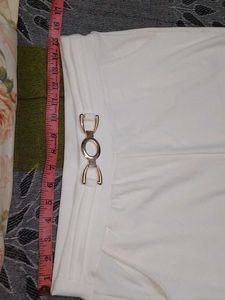 White Trousers with Gold Detail