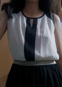 PRICE DROP-Black And White Party Dress
