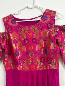 Ethnic Gown- Magenta Pink