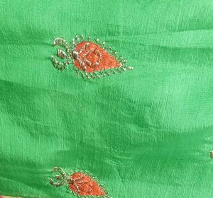Georgette saree light green color
