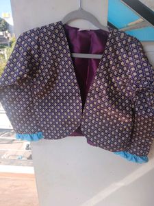 Patterned Purple Bolero Jacket