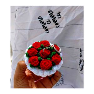 Crochet Mini Rose Flowers Bouquet Keychain 💐💝