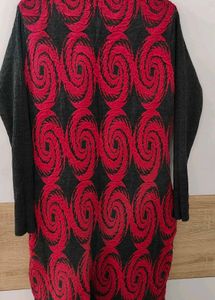 Red &amp; Black Patterned Dress
