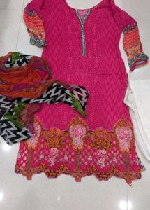 Pink Printed Salwar Suit