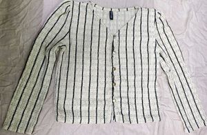 🖤 Chic Pinstripe Textured Button-Up Light Jacket