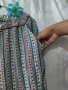 Boho Print Cropped Palazo With Dori At Bottom