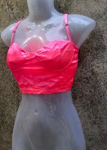 VN. Pink Bustier Crop Top