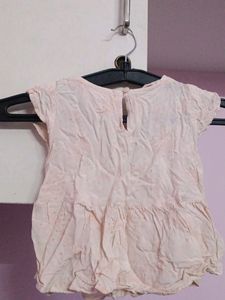 Peach Cotton Frock For Sale