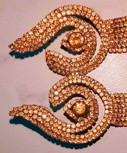 Golden Rhinestone Statement Earrings