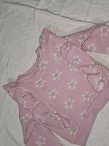 Pink Floral Ruffle Sweatshirt