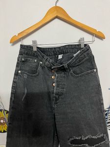 Ripped Black Wash High-Waisted Jeans