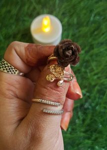 Brown Rose Adjustable Ring🤎