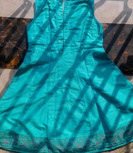 Teal Embroidered Girls&#39; Dress
